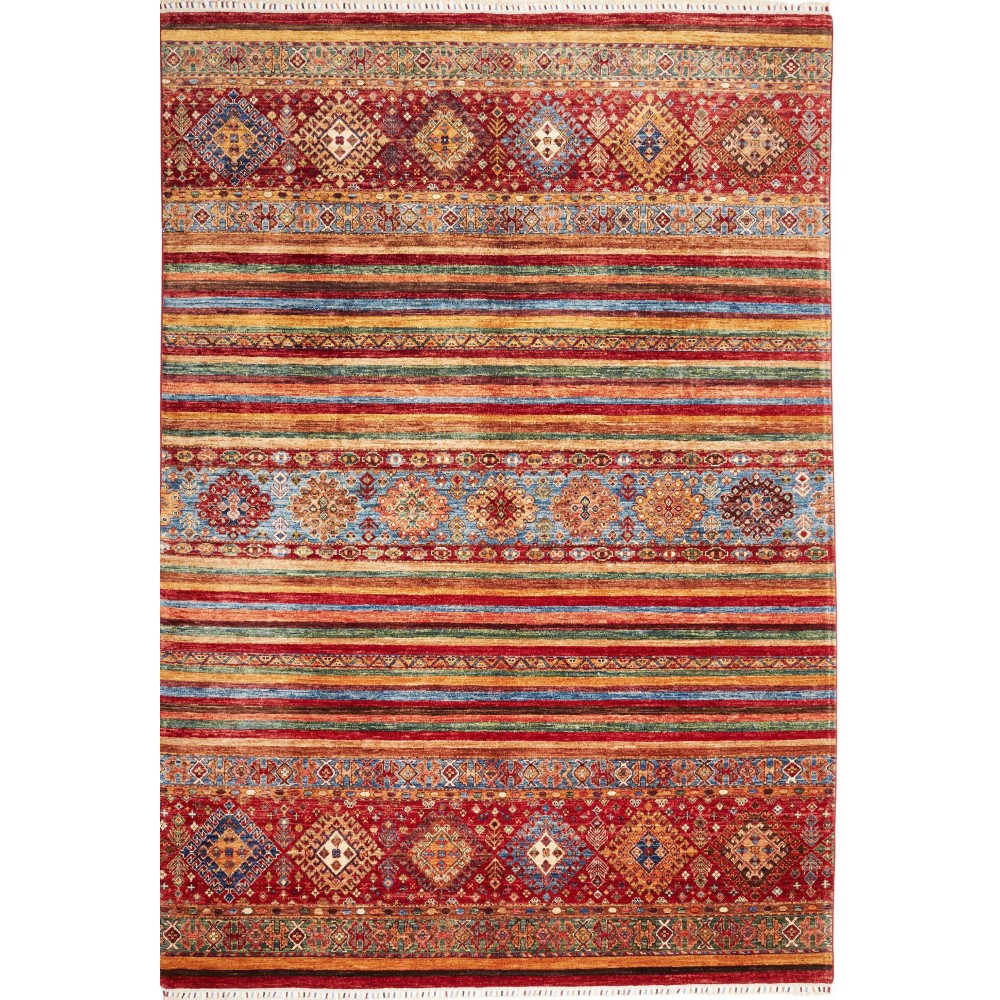 Tappeto Samarkand Pakistan marrone grigio 206x297 Tappeto Samarkand Pakistan marrone grigio 206x297