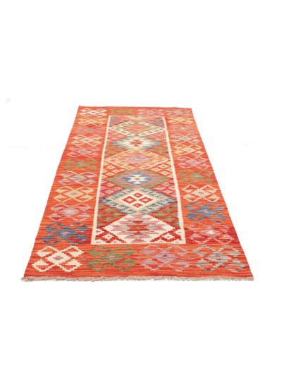 Tappeto Kilim Afghanistan arancione marrone 105x202
