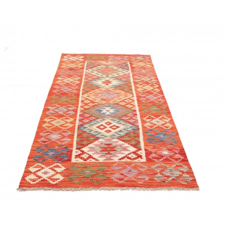 Tappeto Kilim Afghanistan arancione marrone 105x202