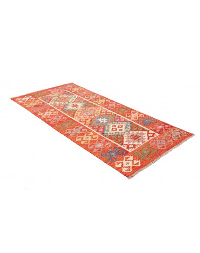 Tappeto Kilim Afghanistan arancione marrone 105x202