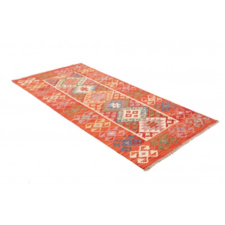 Tappeto Kilim Afghanistan arancione marrone 105x202