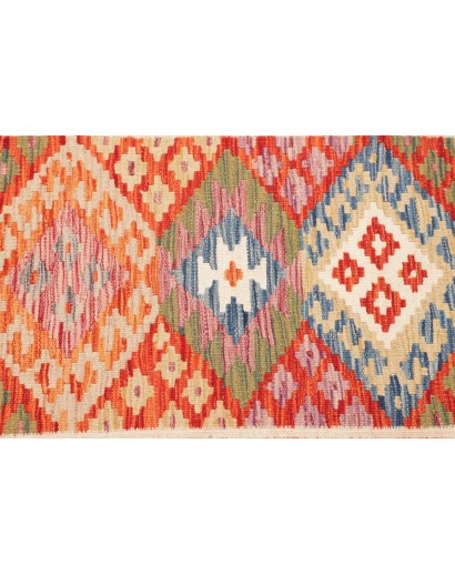 Tappeto Kilim Afghanistan arancione marrone 105x202