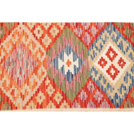 Tappeto Kilim Afghanistan arancione marrone 105x202