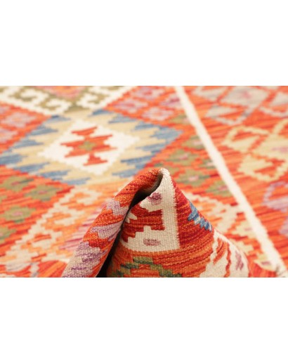 Tappeto Kilim Afghanistan arancione marrone 105x202