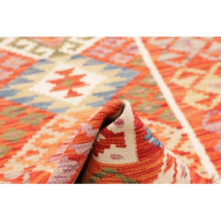 Tappeto Kilim Afghanistan arancione marrone 105x202