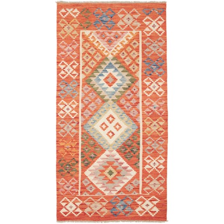 Tappeto Kilim Afghanistan arancione beige 100x201