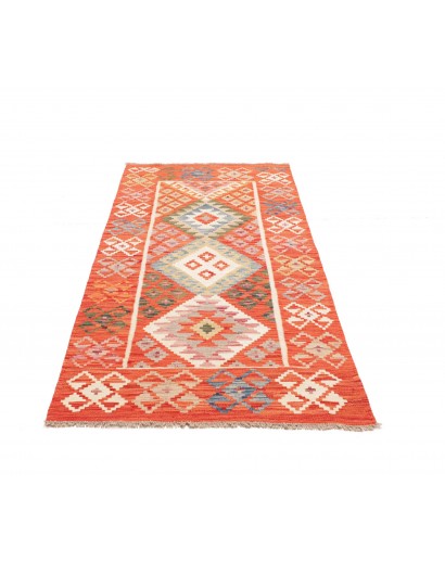 Tappeto Kilim Afghanistan arancione beige 100x201