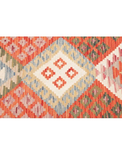 Tappeto Kilim Afghanistan arancione beige 100x201
