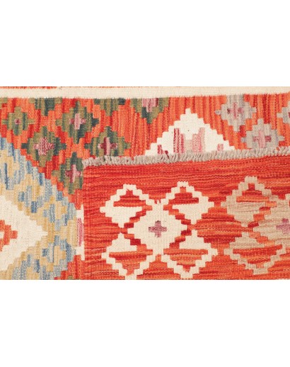 Tappeto Kilim Afghanistan arancione beige 100x201
