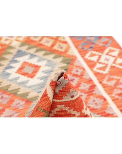 Tappeto Kilim Afghanistan arancione beige 100x201