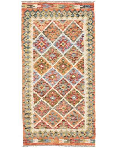 Tappeto Kilim Afghanistan marrone bianco 102x198
