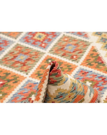 Tappeto Kilim Afghanistan marrone bianco 102x198