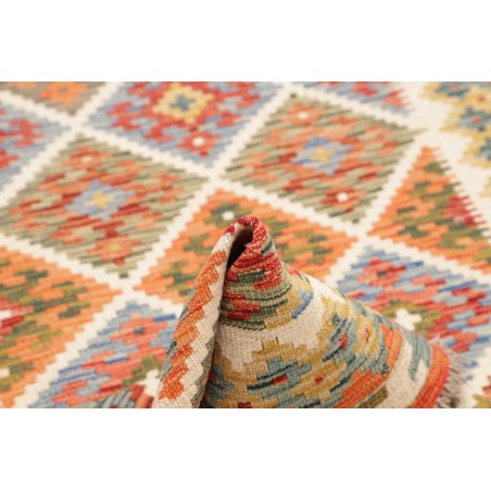 Tappeto Kilim Afghanistan marrone bianco 102x198