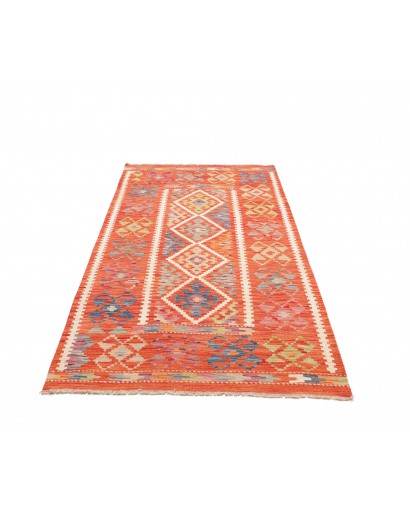 Tappeto Kilim Afghanistan rosso giallo 109x203