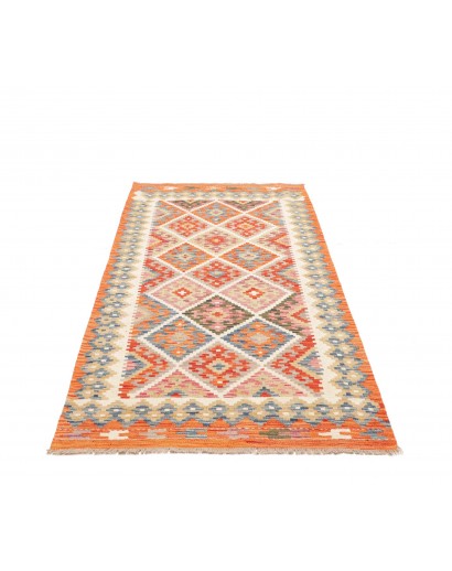Tappeto Kilim Afghanistan marrone arancione 102x198
