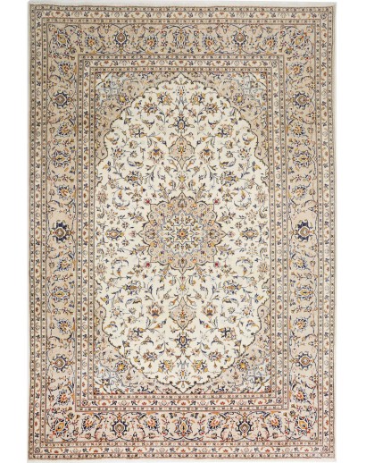 Tappeto Kashan Persia bianco grigio 195x290
