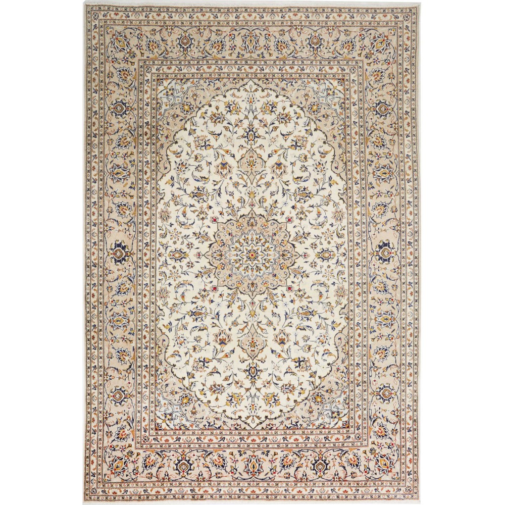 Tappeto Kashan Persia bianco grigio 195x290 Tappeto Kashan Persia bianco grigio 195x290
