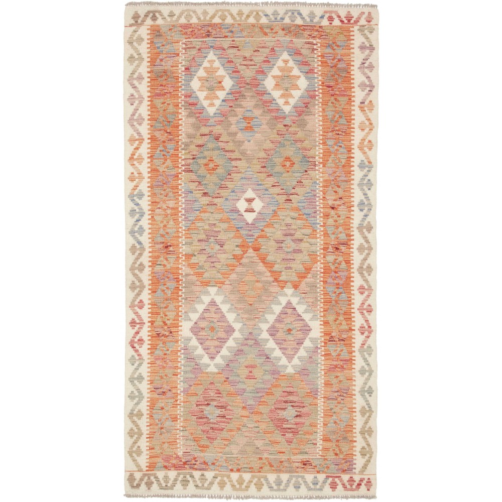 Tappeto Kilim Afghanistan marrone rosso 101x196