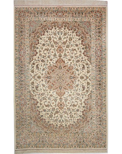 Tappeto Ghom seta Persia marrone 193x298