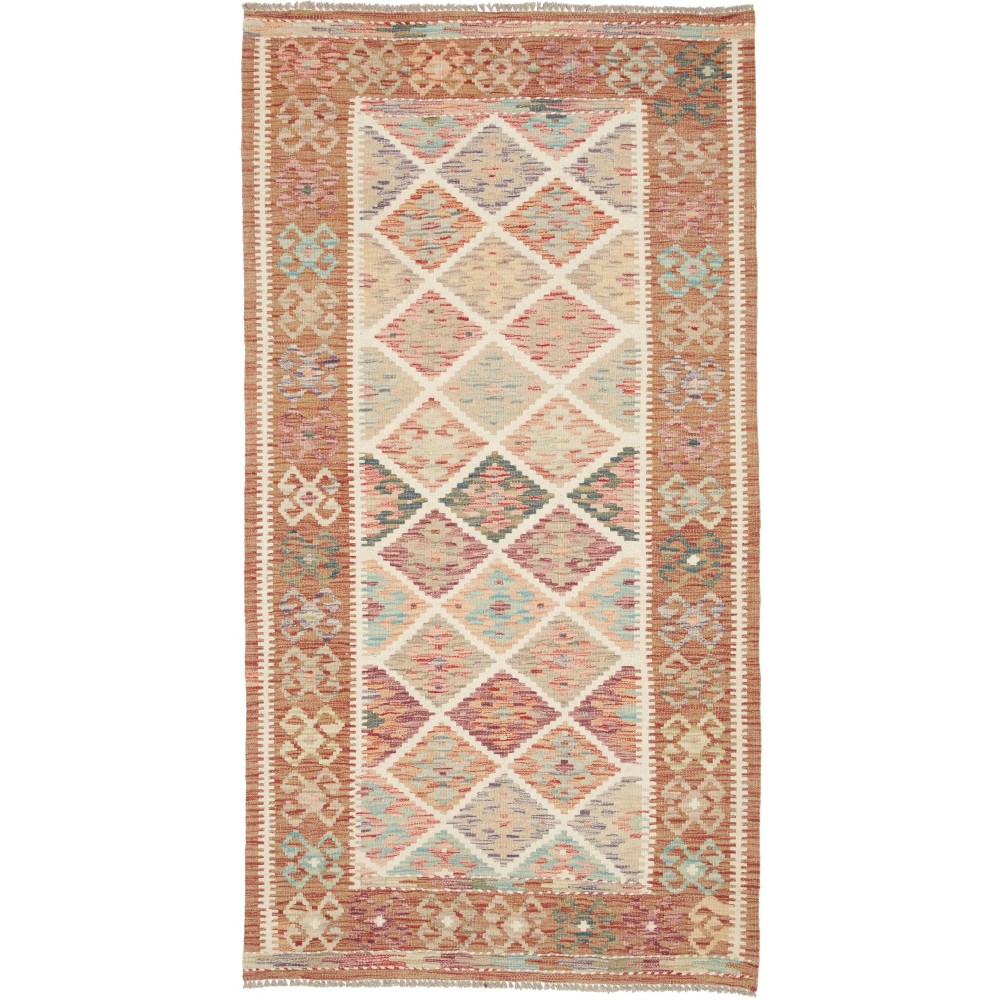 Tappeto Kilim Afghanistan marrone beige 102x193