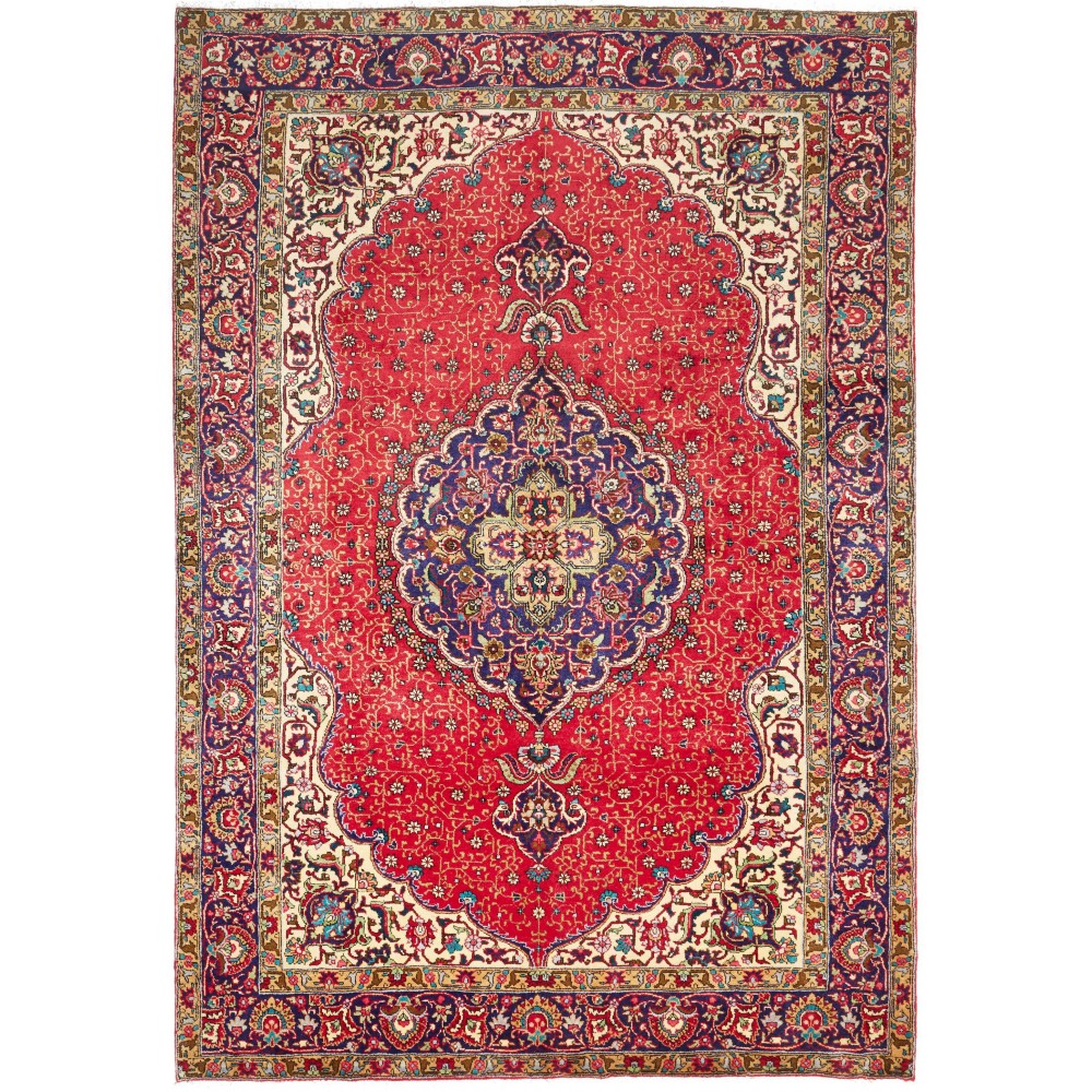 Tappeto Tabriz Persia marrone giallo 200x293