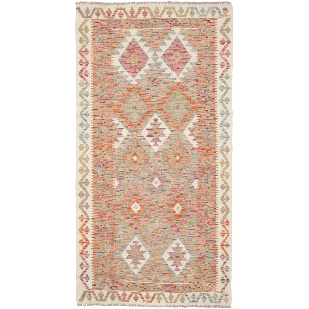 Tappeto Kilim Afghanistan marrone bianco 99x190
