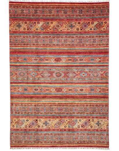 Tappeto Samarkand Pakistan rosso marrone 201x297