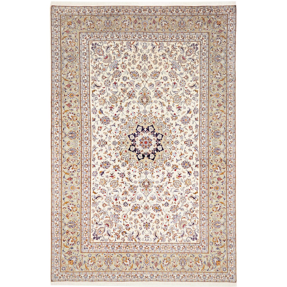 Tappeto Kashan Persia bianco grigio 200x300