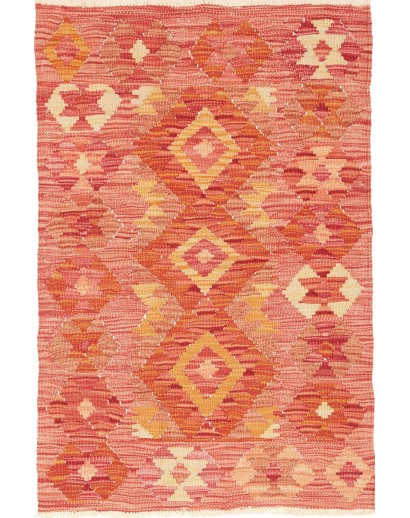 Tappeto Kilim Afghanistan arancione rosso 62x90