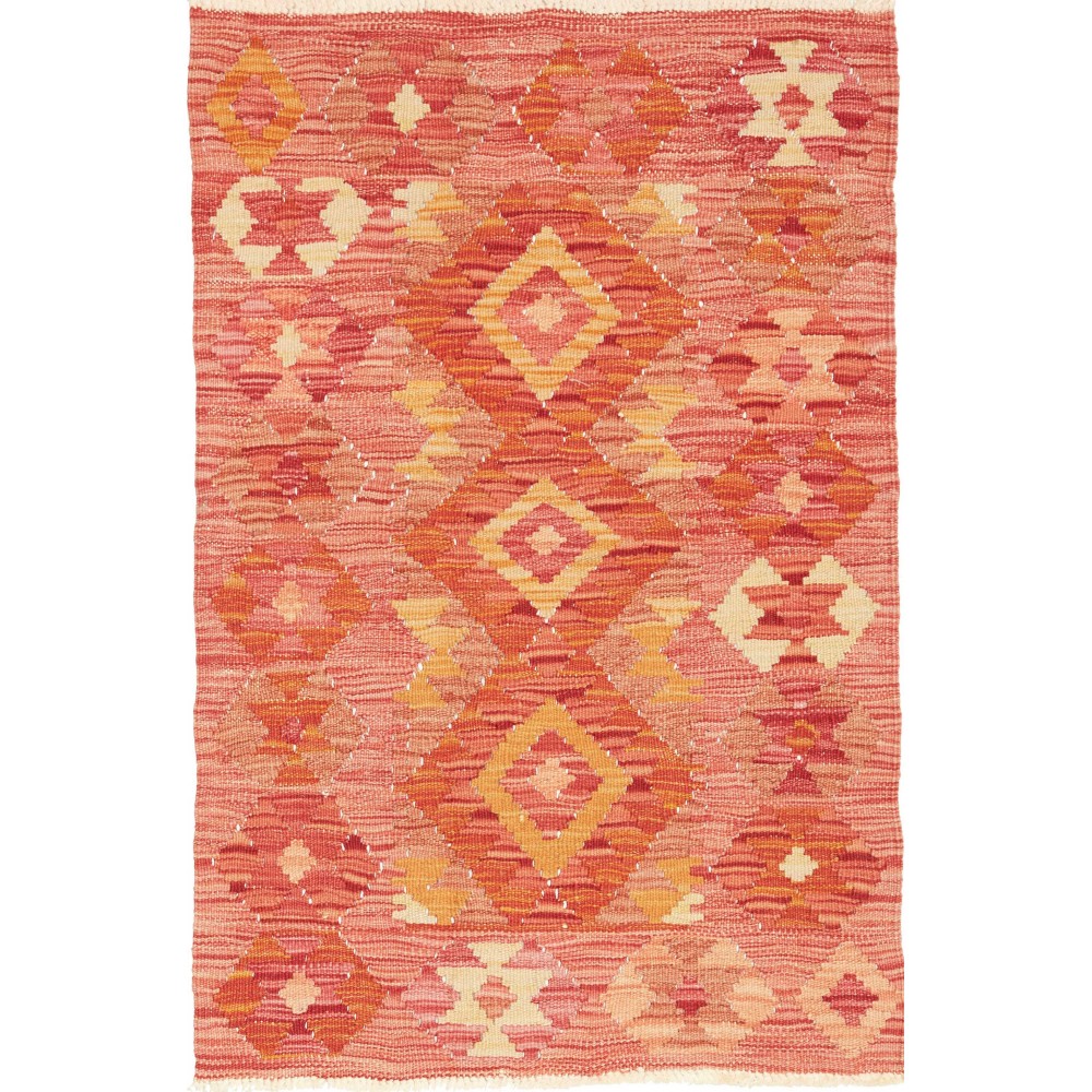 Tappeto Kilim Afghanistan arancione rosso 62x90