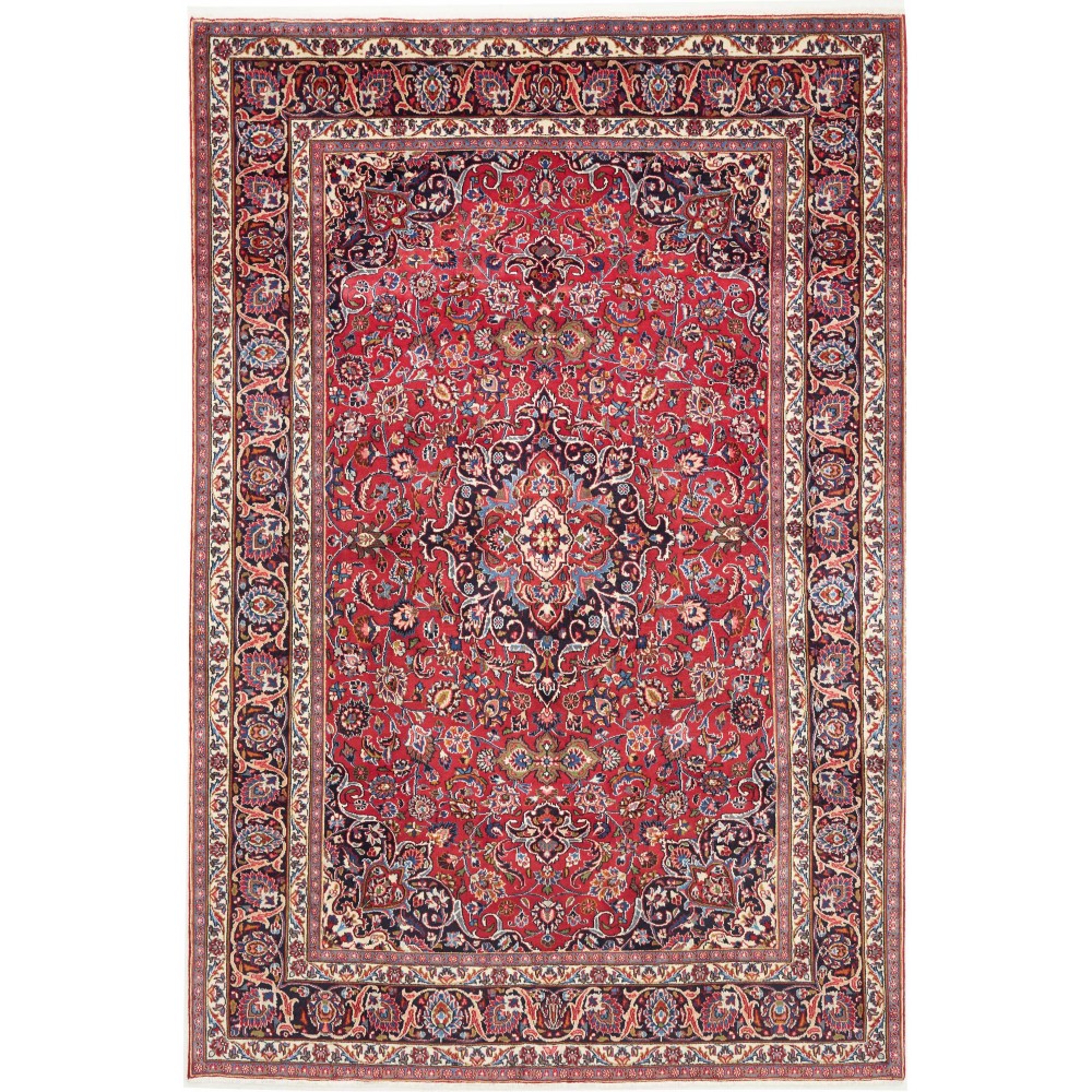 Tappeto Mashad Persia marrone bianco 193x289