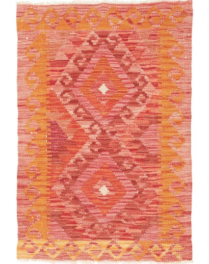Tappeto Kilim Afghanistan arancione beige 64x92