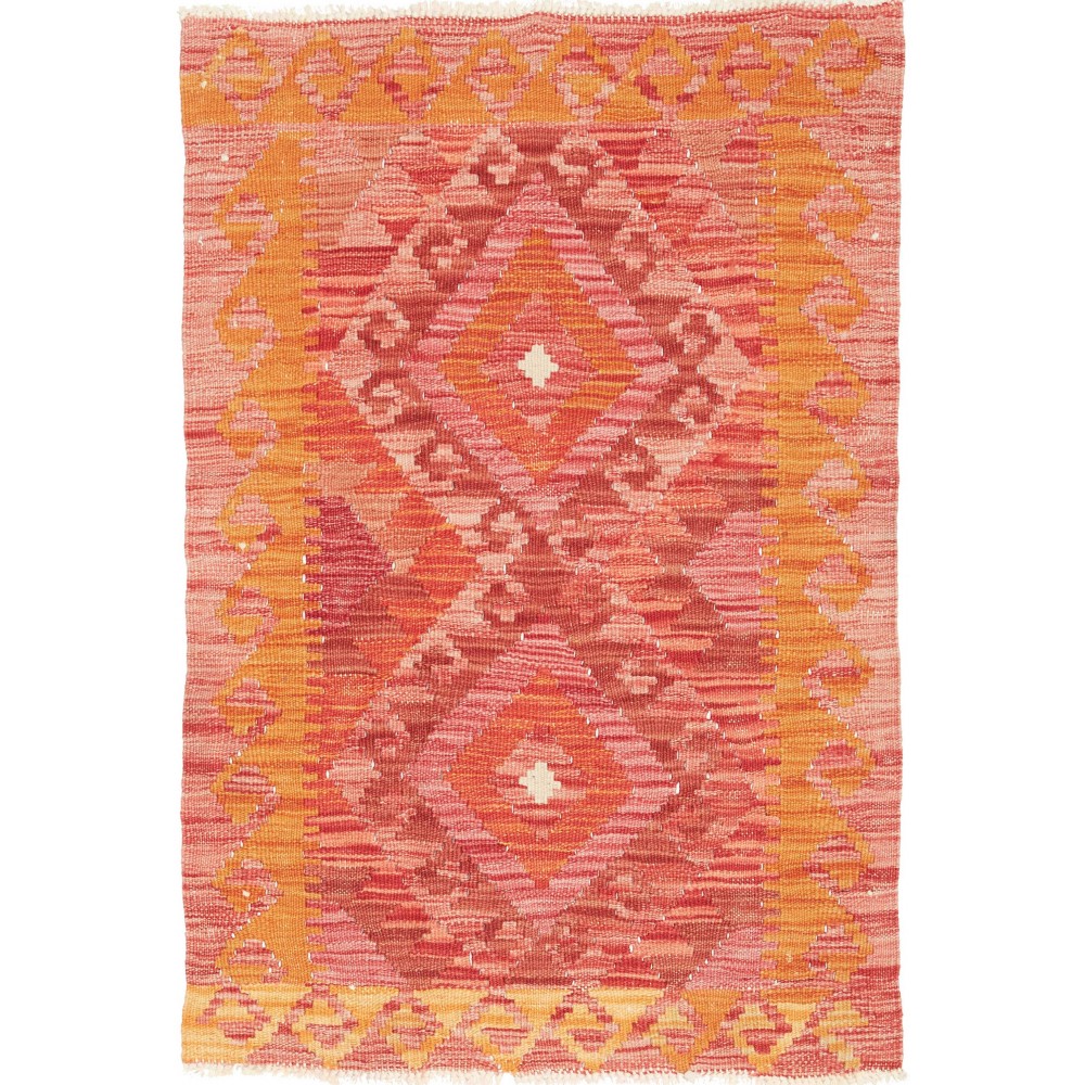 Tappeto Kilim Afghanistan arancione beige 64x92