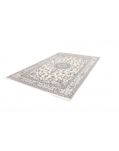 Tappeto Nain Kashmar Persia bianco grigio 196x300