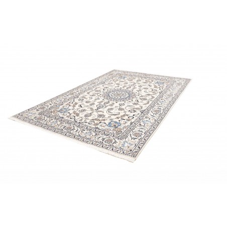 Tappeto Nain Kashmar Persia bianco grigio 196x300
