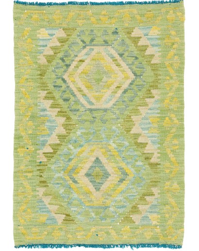 Tappeto Kilim Afghanistan marrone verde 65x90