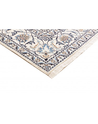 Tappeto Nain Kashmar Persia bianco grigio 196x300