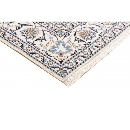 Tappeto Nain Kashmar Persia bianco grigio 196x300