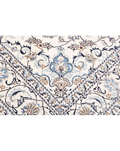 Tappeto Nain Kashmar Persia bianco grigio 196x300