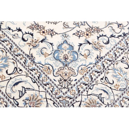 Tappeto Nain Kashmar Persia bianco grigio 196x300