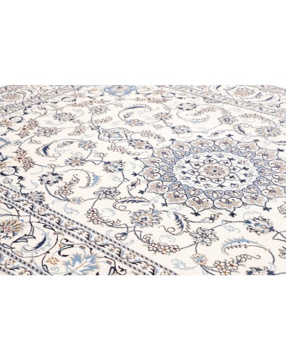 Tappeto Nain Kashmar Persia bianco grigio 196x300
