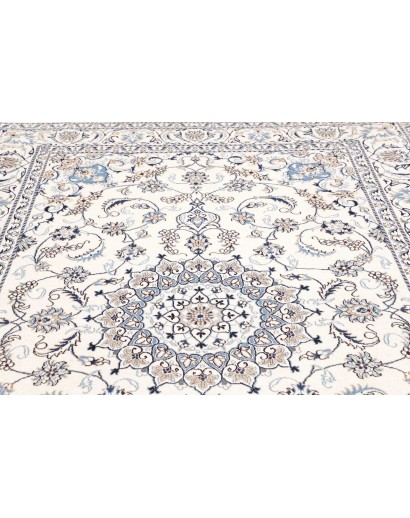 Tappeto Nain Kashmar Persia bianco grigio 196x300
