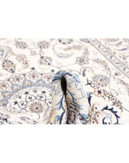 Tappeto Nain Kashmar Persia bianco grigio 196x300