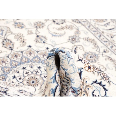 Tappeto Nain Kashmar Persia bianco grigio 196x300