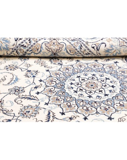Tappeto Nain Kashmar Persia bianco grigio 196x300