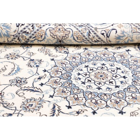 Tappeto Nain Kashmar Persia bianco grigio 196x300