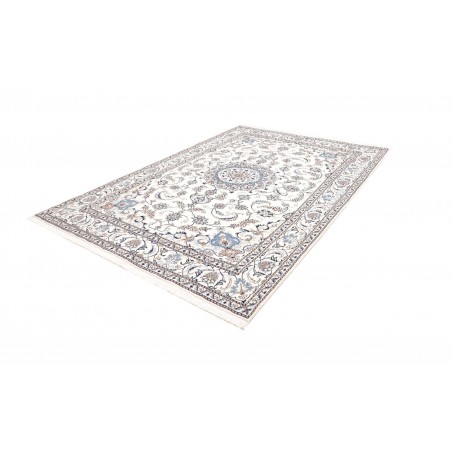 Tappeto Nain Kashmar Persia bianco grigio 200x292