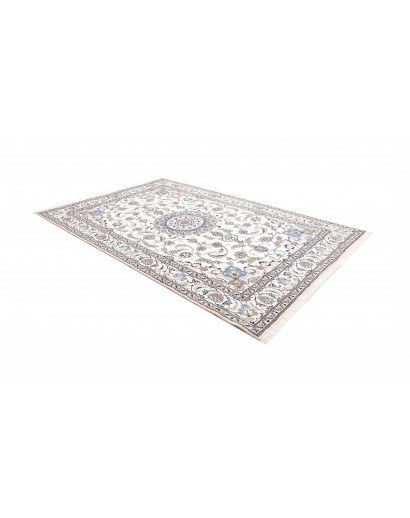 Tappeto Nain Kashmar Persia bianco grigio 200x292