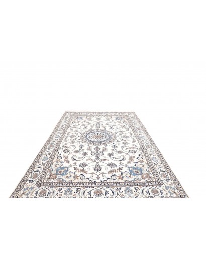 Tappeto Nain Kashmar Persia bianco grigio 200x292
