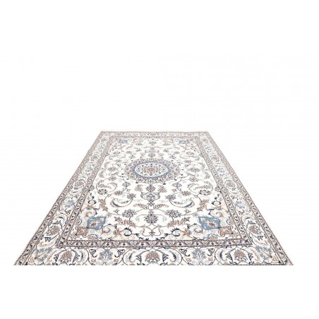 Tappeto Nain Kashmar Persia bianco grigio 200x292